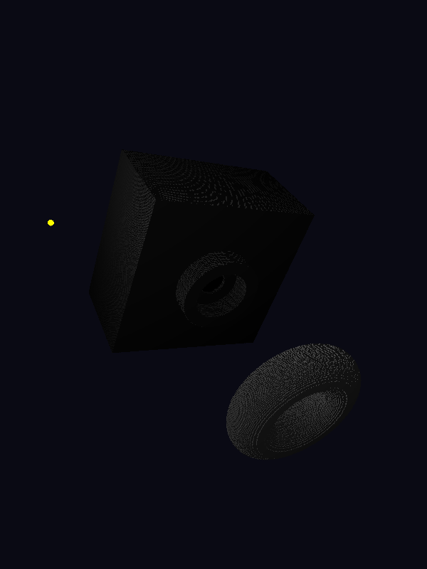 3D scene raytraced overview
